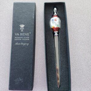 Vintage Murano Glass Letter Opener Twos Company Va Bene Italy Original Box